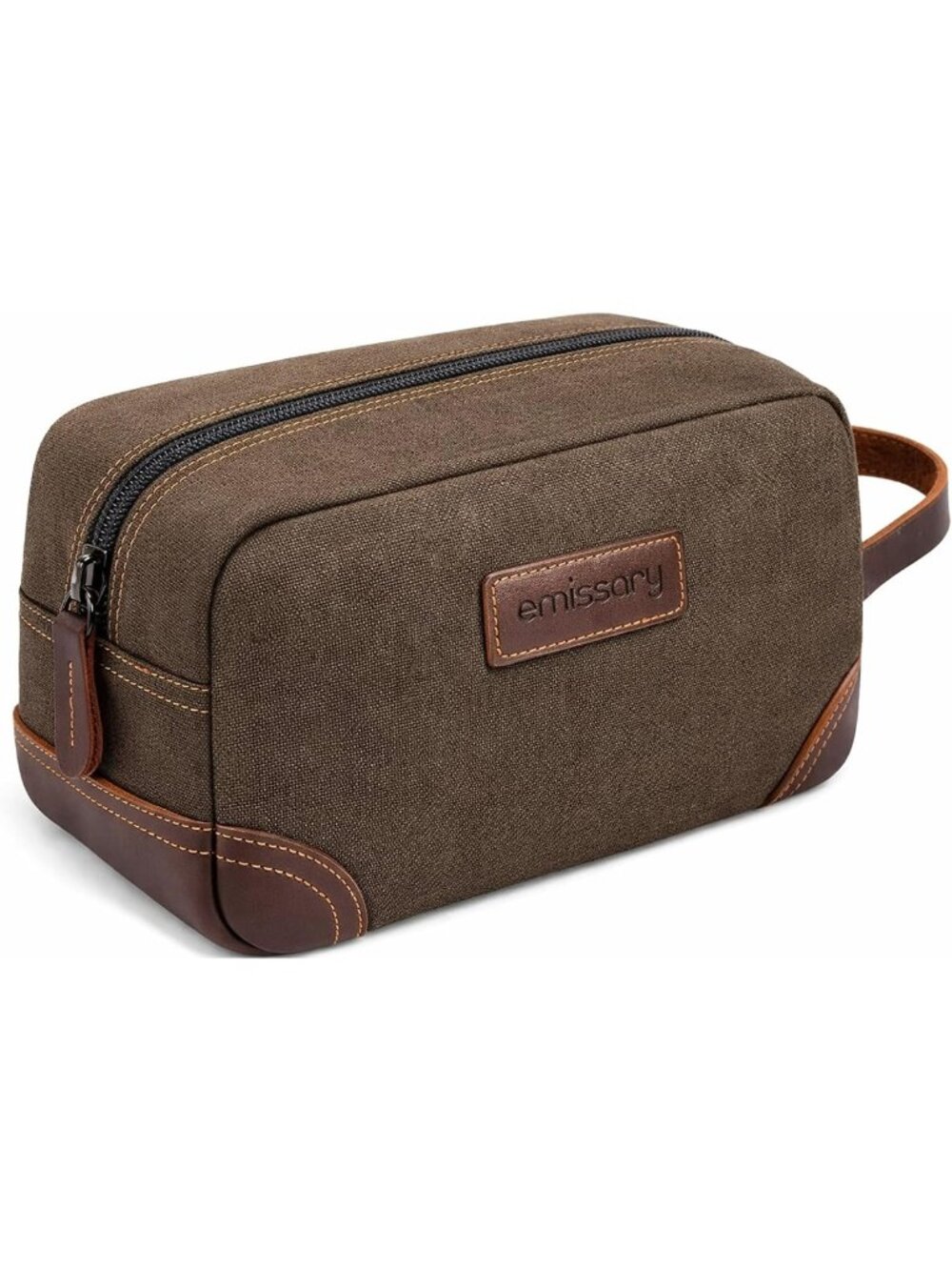 Stylish Men's Travel Toiletry Bag | Durable Canvas & Leather Dopp Kit
